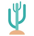 Cactus, Cactus Tree Color Isolated Vector Icon editable Royalty Free Stock Photo