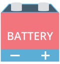 Car Battery Isolated Color Vector icon that can be easily modified or edit