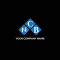 NCB letter logo design on BLACK background. NCB creative initials letter logo concept. NCB letter design Royalty Free Stock Photo