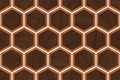 A high-angle, symmetrical, and repeating pattern of hexagonal shapes with a seamless and polished design. Royalty Free Stock Photo