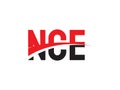 NCE Letter Initial Logo Design Vector Illustration Royalty Free Stock Photo