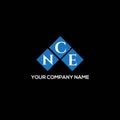 NCE letter logo design on BLACK background. NCE creative initials letter logo concept. NCE letter design Royalty Free Stock Photo
