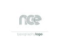 NCE modern geometric typography logo Royalty Free Stock Photo