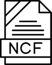 NCF Outline Vector Icon Royalty Free Stock Photo