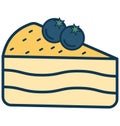 Cherry Cake Line Vector Isolated Icon customized and editable Royalty Free Stock Photo