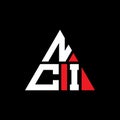 NCI triangle letter logo design with triangle shape. NCI triangle logo design monogram. NCI triangle vector logo template with red Royalty Free Stock Photo