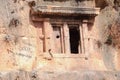 ÃÂncient Lycian tomb in rock. Fethiye, Turkey Royalty Free Stock Photo