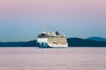 NCL cruise ship Norwegian Bliss sailing in dawn light