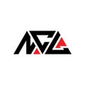 NCL triangle letter logo design with triangle shape. NCL triangle logo design monogram. NCL triangle vector logo template with red Royalty Free Stock Photo