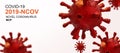 2019-nconv coronavirus ncp virus covid-19 background  red - 3d rendering Royalty Free Stock Photo