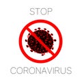 2019-nCoV bacteria isolated on white background. Coronavirus red circle vector Icon. COVID-19 bacteria corona virus Royalty Free Stock Photo