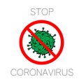 2019-nCoV bacteria isolated on white background. Coronavirus in red circle vector Icon. COVID-19 bacteria corona virus Royalty Free Stock Photo