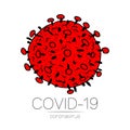 2019-nCoV bacteria isolated on white background. Coronavirus red vector Icon. COVID-19 bacteria corona virus disease Royalty Free Stock Photo
