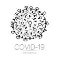 2019-nCoV bacteria isolated on white background. Coronavirus vector Icon. COVID-19 bacteria corona virus disease sign Royalty Free Stock Photo