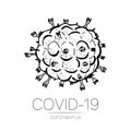 2019-nCoV bacteria isolated on white background. Coronavirus vector Icon. COVID-19 bacteria corona virus disease sign Royalty Free Stock Photo