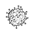 2019-nCoV bacteria isolated on white background. Coronavirus vector Icon. COVID-19 bacteria corona virus disease sign Royalty Free Stock Photo