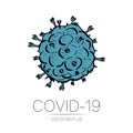 2019-nCoV blue bacteria isolated on white background. Coronavirus vector Icon. COVID-19 bacteria corona virus disease Royalty Free Stock Photo
