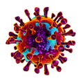 2019 nCov-Corona virus cell outbreak and coronaviruses influenza red background concept dangerous flu shot pandemic medical health