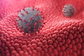 Ncov coronavirus concept, microscopic research