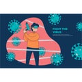 2019-nCoV Covid causes, symptoms and spreading. Coronovirus alert. Virus protection tips. Research and development on a preventive