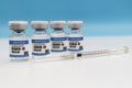 2019-ncov Covid-19 Corona Virus drug vaccine vials medicine bottles syringe injection