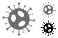 2019-Ncov Virus Halftone Dotted Icon Royalty Free Stock Photo