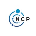 NCP letter technology logo design on white background. NCP creative initials letter IT logo concept. NCP letter design