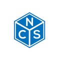 NCS letter logo design on black background. NCS creative initials letter logo concept. NCS letter design