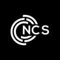 NCS letter logo design on black background.NCS creative initials letter logo concept.NCS vector letter design