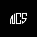 NCS letter logo design on BLACK background. NCS creative initials letter logo concept. NCS letter design