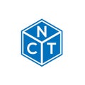 NCT letter logo design on black background. NCT creative initials letter logo concept. NCT letter design