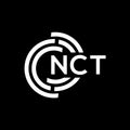 NCT letter logo design on black background.NCT creative initials letter logo concept.NCT vector letter design