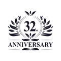 32nd Anniversary celebration, luxurious 32 years Anniversary logo design