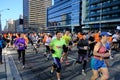 TORONTO, CANADA - May 5th, 2019 - 42nd Annual Toronto Marathon. People running through the city streets.