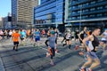 TORONTO, CANADA - May 5th, 2019 - 42nd Annual Toronto Marathon. People running through the city streets.