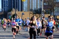 TORONTO, CANADA - May 5th, 2019 - 42nd Annual Toronto Marathon. People running through the city streets.