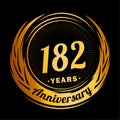 182 years anniversary. Elegant anniversary design. 182nd logo. Royalty Free Stock Photo