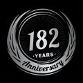 182 years anniversary. Elegant anniversary design. 182nd logo. Royalty Free Stock Photo