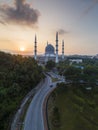 Road to the mosque during sunrise