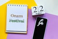 22nd august - Onam Festival. Twenty second day month calendar. Indian holiday