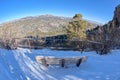 The 2nd Bench on Thumb Butte trail in winter Royalty Free Stock Photo