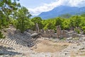 The 2nd-century theatre of Phaselis ancient city. Royalty Free Stock Photo