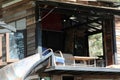 Balcony of old wooden house Royalty Free Stock Photo