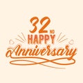 32nd Happy Anniversary greeting, Thirty Two Years Anniversary Celebration