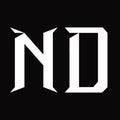 ND Logo monogram with slice shape design template Royalty Free Stock Photo