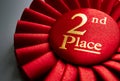 2nd place winners rosette or badge in red