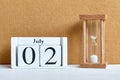 2nd second july month calendar concept on wooden blocks