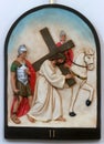 2nd Stations of the Cross, Jesus is given his cross Royalty Free Stock Photo