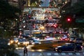 42nd Street is crowded with lights of crosstown traffic in New York City