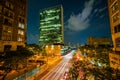 42nd Street at night, seen from Tudor City in Midtown Manhattan, New York City Royalty Free Stock Photo